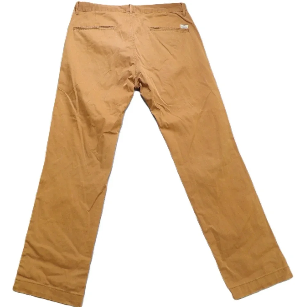 Scotch & Soda Mott Chino Pants Men 32x32 Cotton Stretch Slim Brown Khaki Trouser